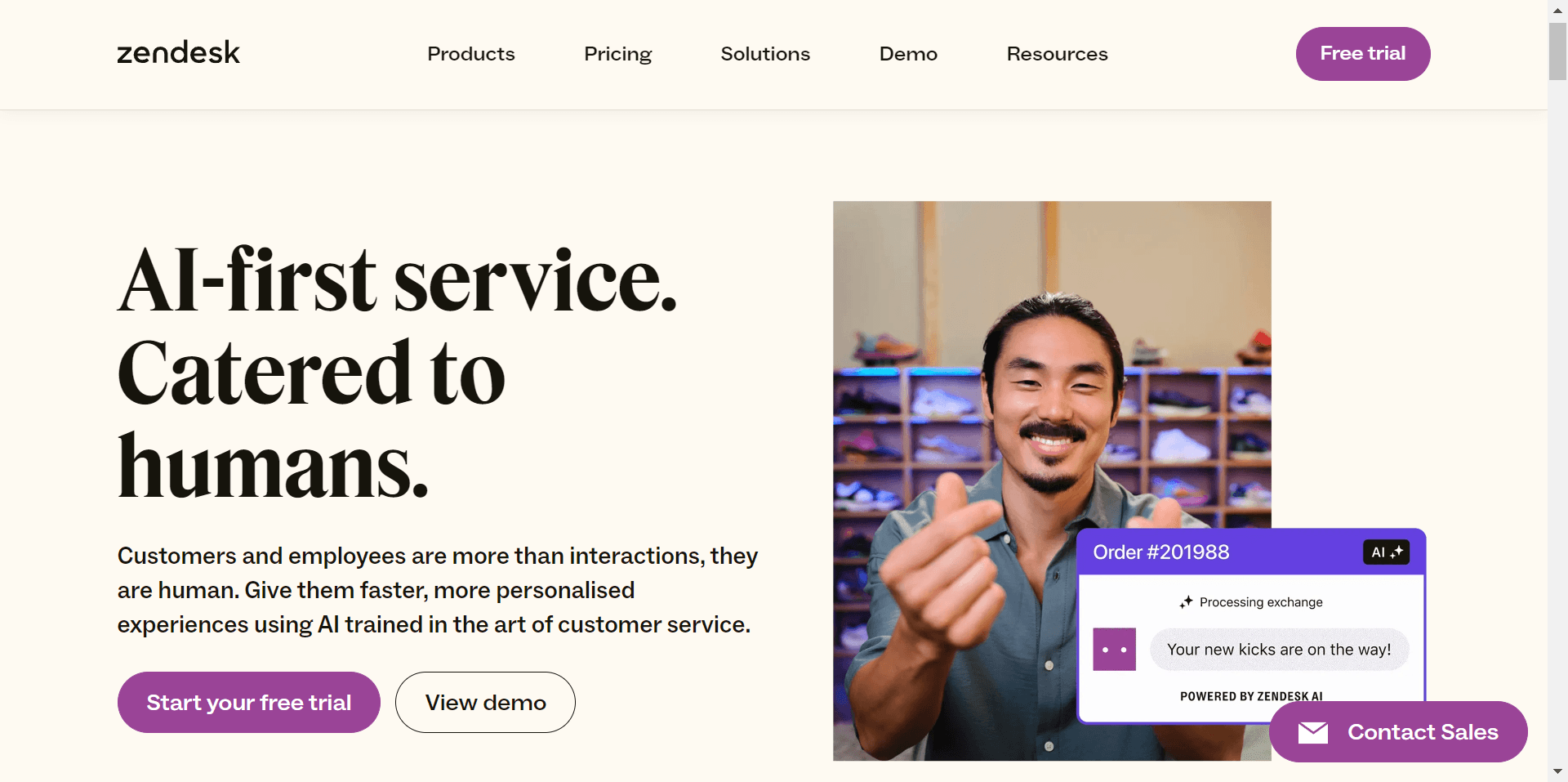 Zendesk banner screenshot