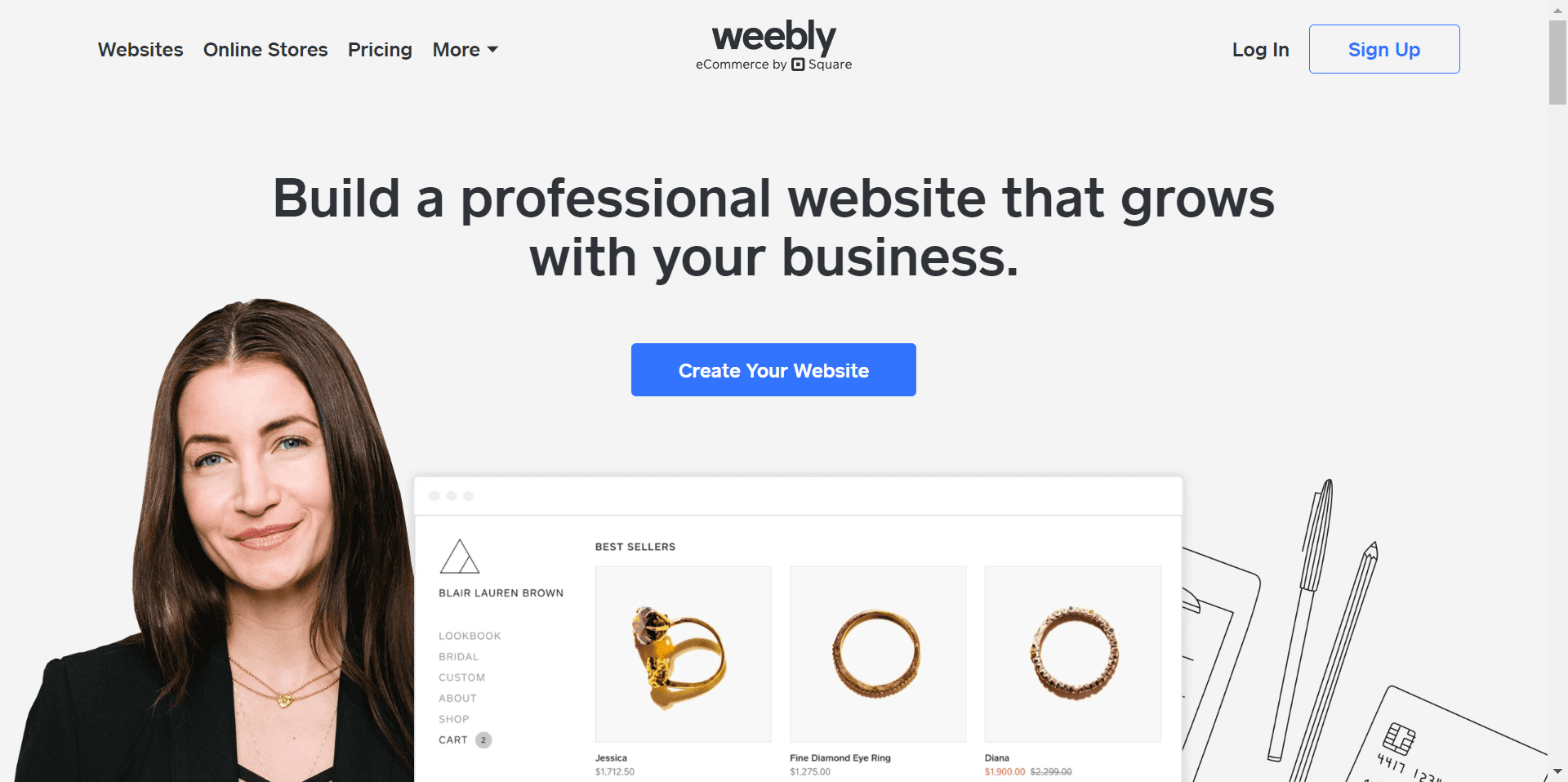 Weebly banner screenshot