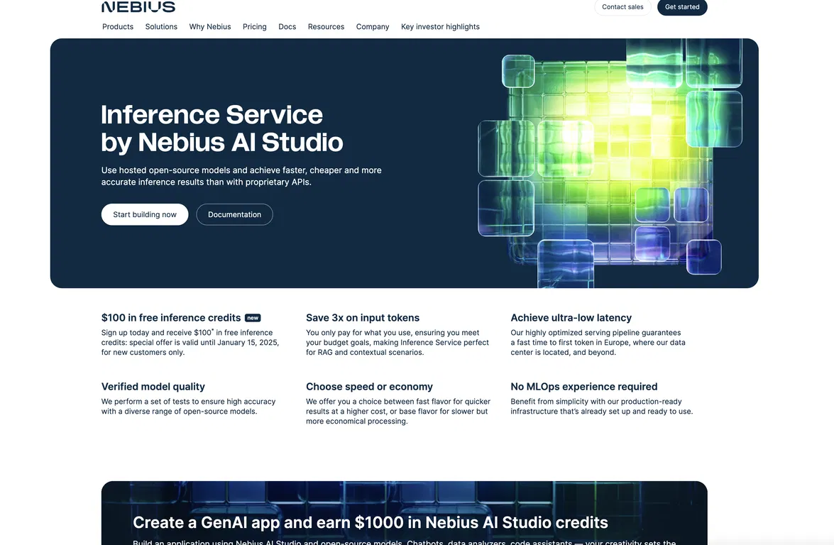 Nebius AI Studio banner