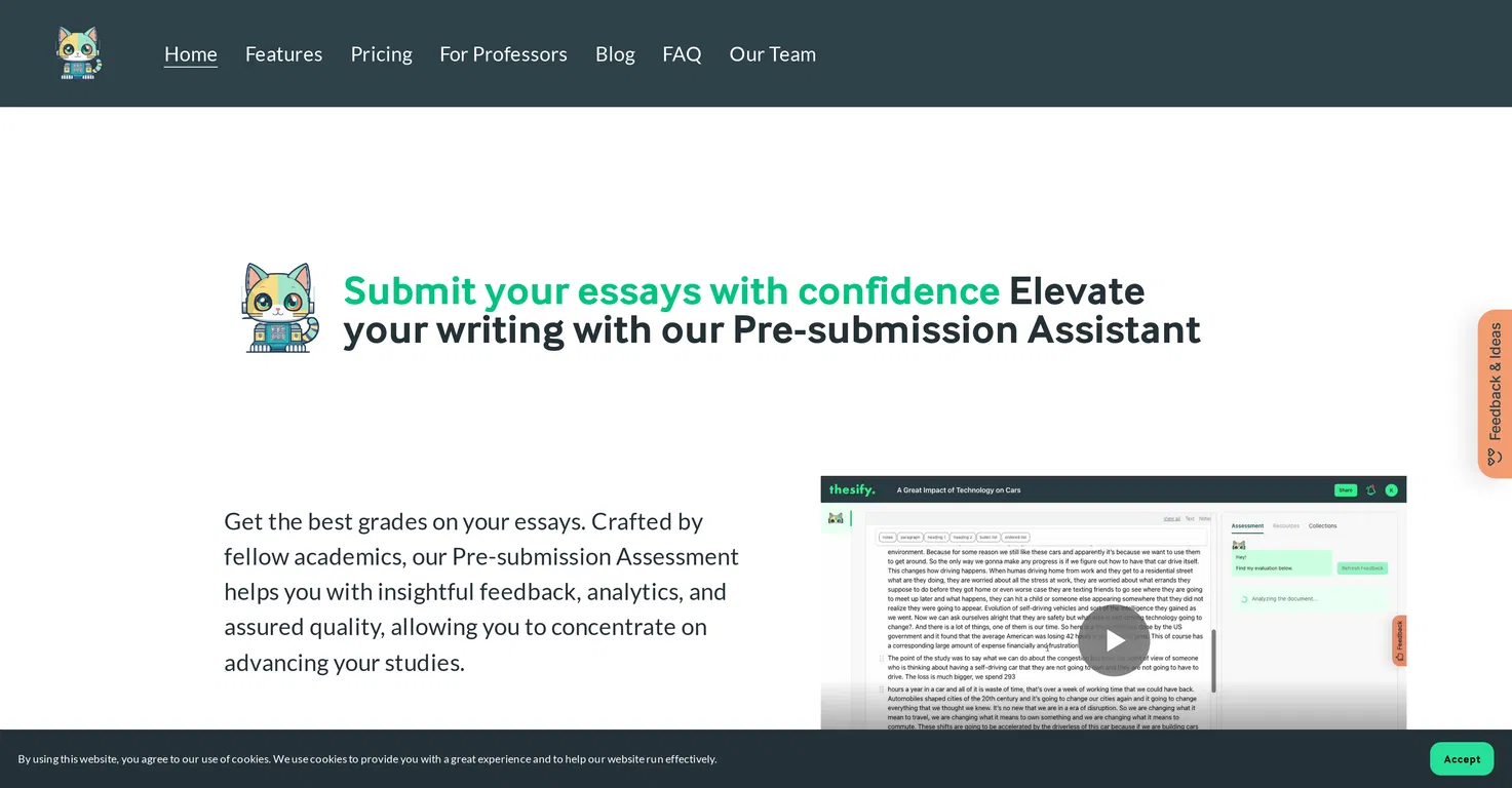Thesify.ai banner screenshot